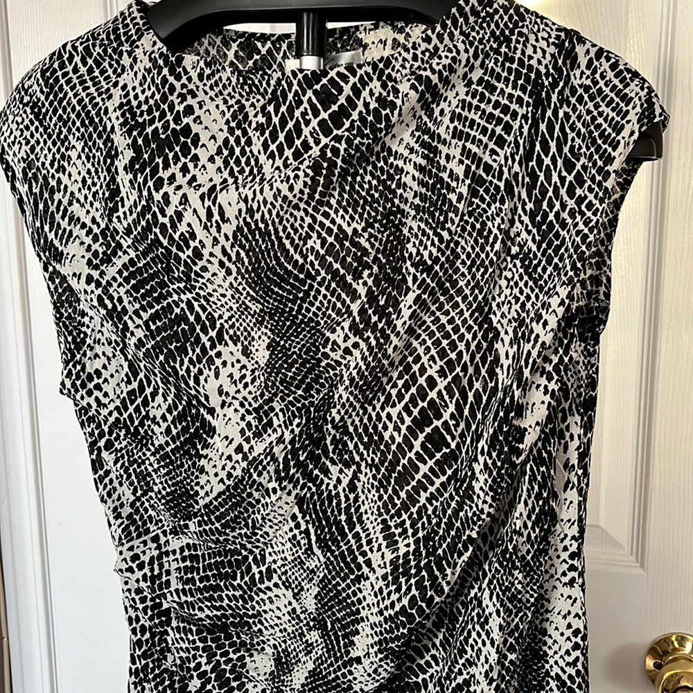 Kenneth Cole zebra print nylon blouse